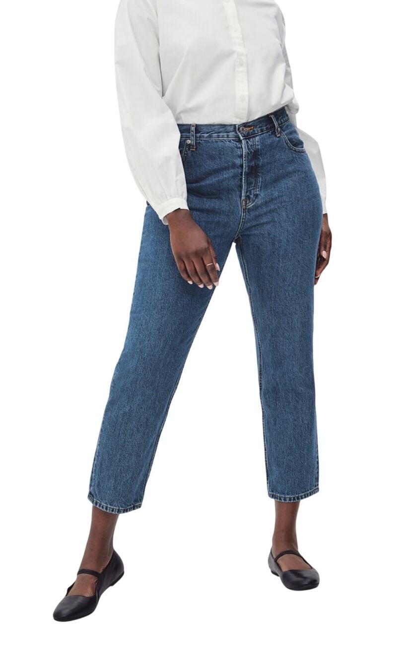 Everlane Curvy Medium Blue Wash 90s Cheeky Jeans Size 28 Crop